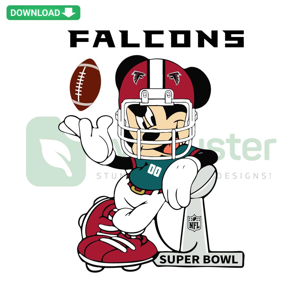Mickey Mouse Atlanta Falcons SVG design, perfect for designers. NFL-themed premium SVG file featuring classic Disney character.