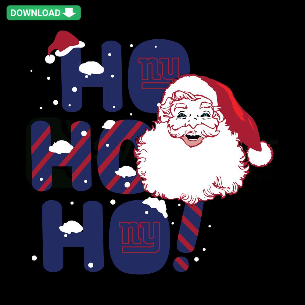 New York Giants Santa SVG: Festive Hohoho Design, Digital Download, Printable Craft for Christmas NFL Fans