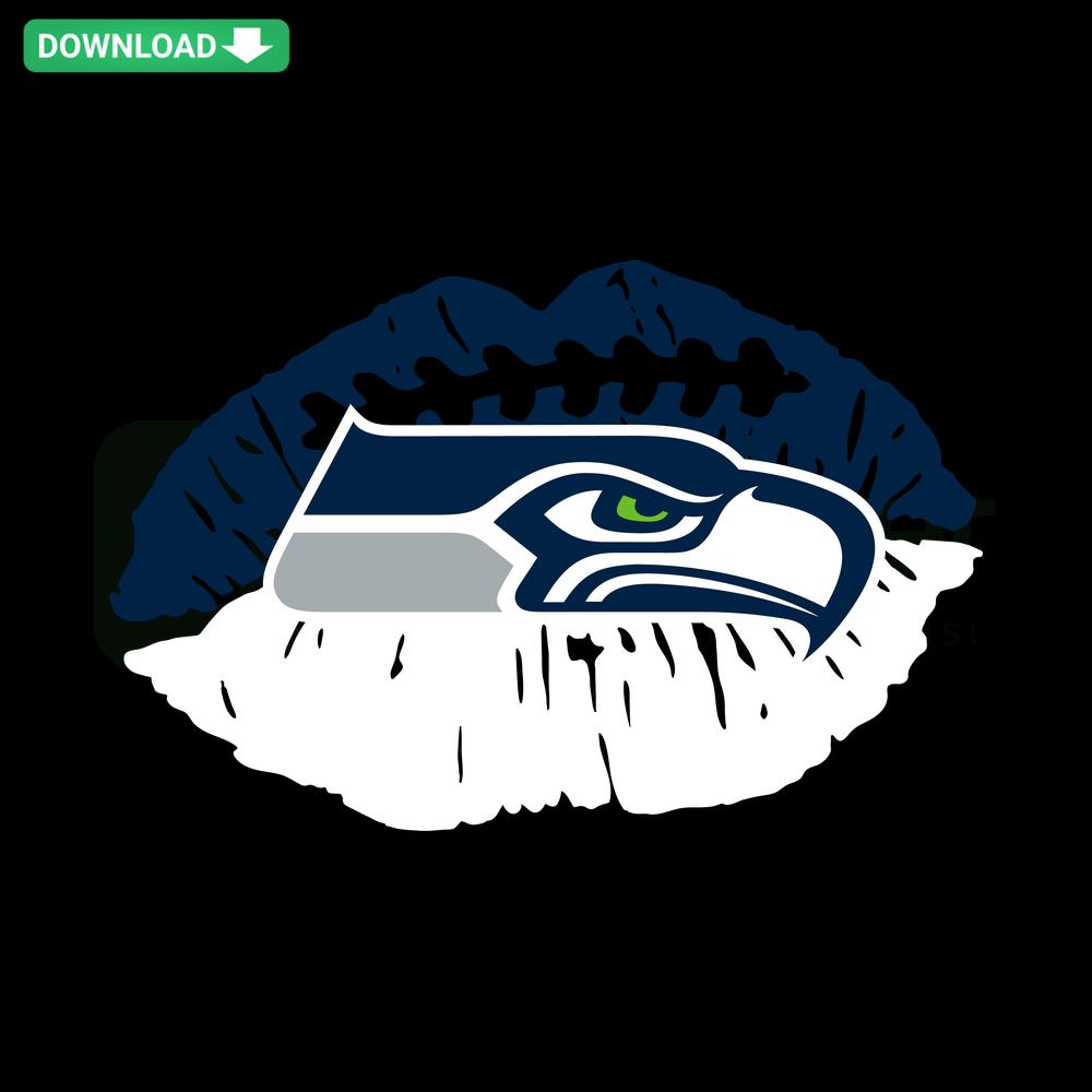 Seattle Seahawks NFL Lips SVG Design, Printable, Clipart File Download for Cricut, Silhouette, Team Logo, Unique Lip Art