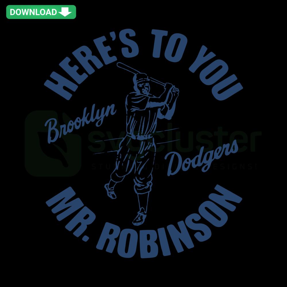 Heres To You Mr Robinson SVG file, retro-style typography with vintage elements, perfect for digital crafting and print projects.