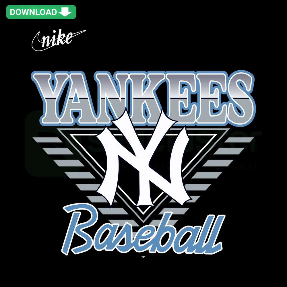 New York Yankees MLB SVG design, instant download, featuring iconic logo and baseball graphics, perfect for sports-themed crafts.