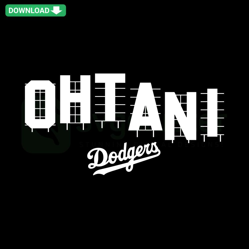 Los Angeles Dodgers Shohei Ohtani MLB SVG Cricut Files: Illustration of Ohtani in Dodgers uniform, perfect for digital crafting.