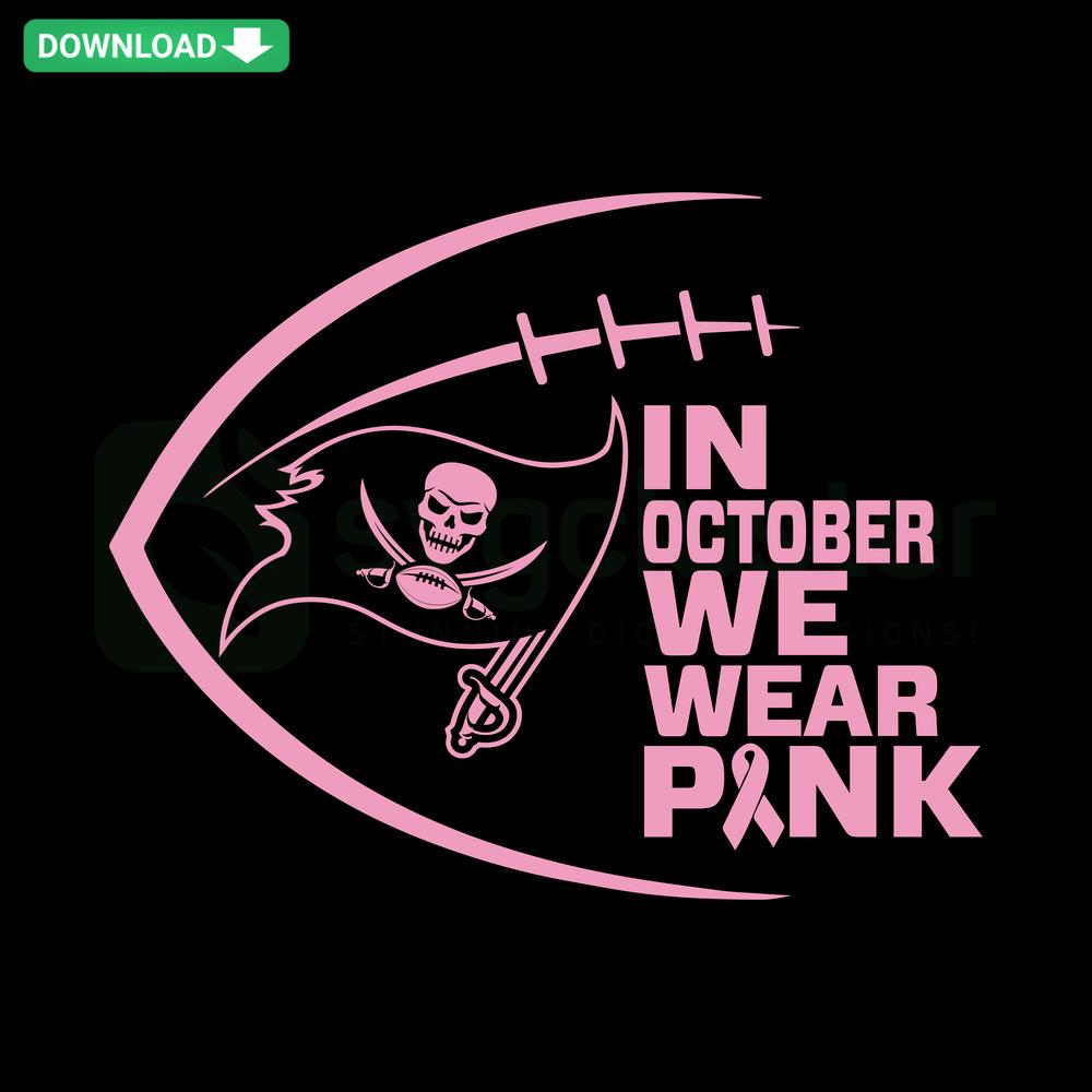 Tampa Bay Buccaneers pink-themed SVG file collection, featuring October support design with pink elements.