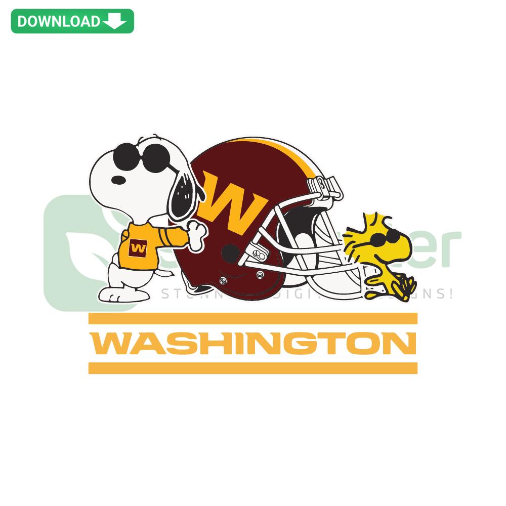 Washington Commanders Snoopy Woodstock SVG, cartoon designs for home decor, digital download, NFL theme, graphic vector art