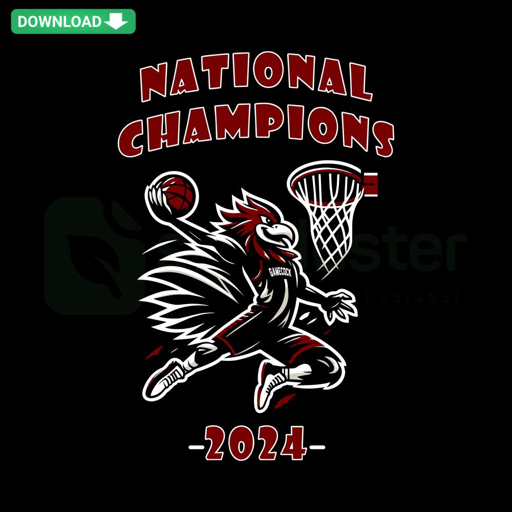 National Champions Gamecocks Basketball NCAA SVG, High-Resolution Design featuring Gamecocks logo and championship text.