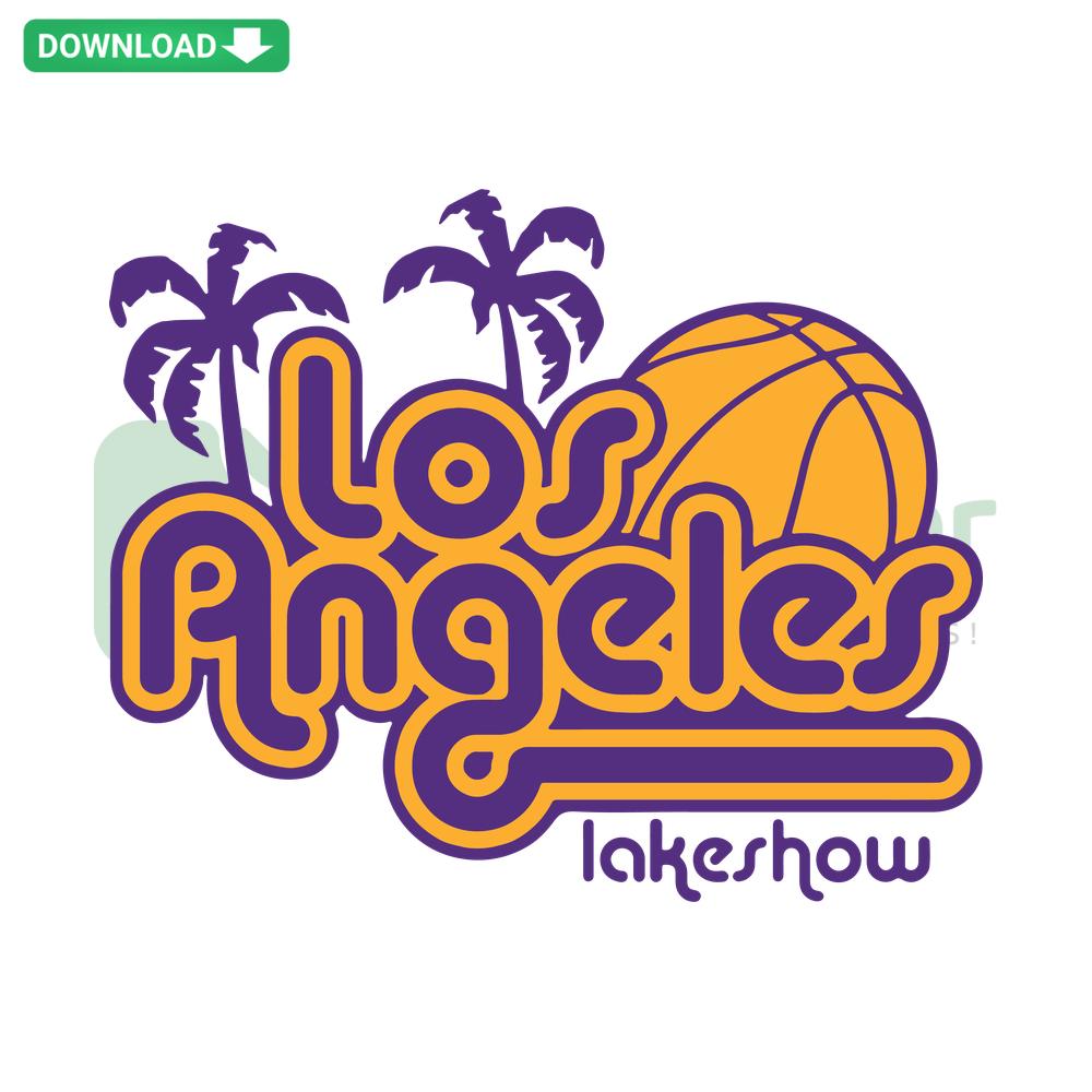Retro Los Angeles Lakeshow Basketball SVG, Cricut Design Files – Vintage Sports Graphic Download