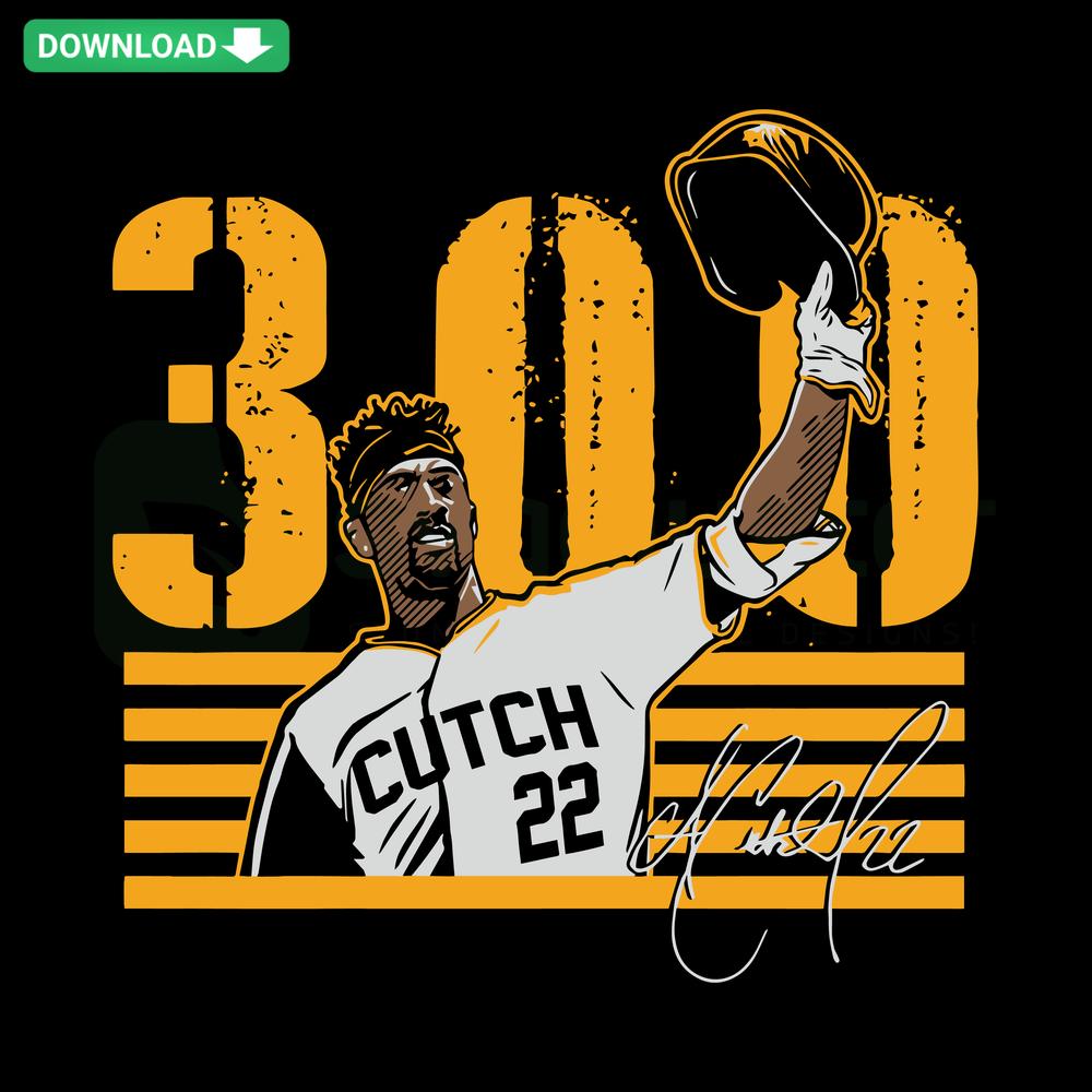 Andrew McCutchen 300 Pirates SVG: MLB logo, Pittsburgh theme, ideal for crafts, unique SVG patterns for creative projects.