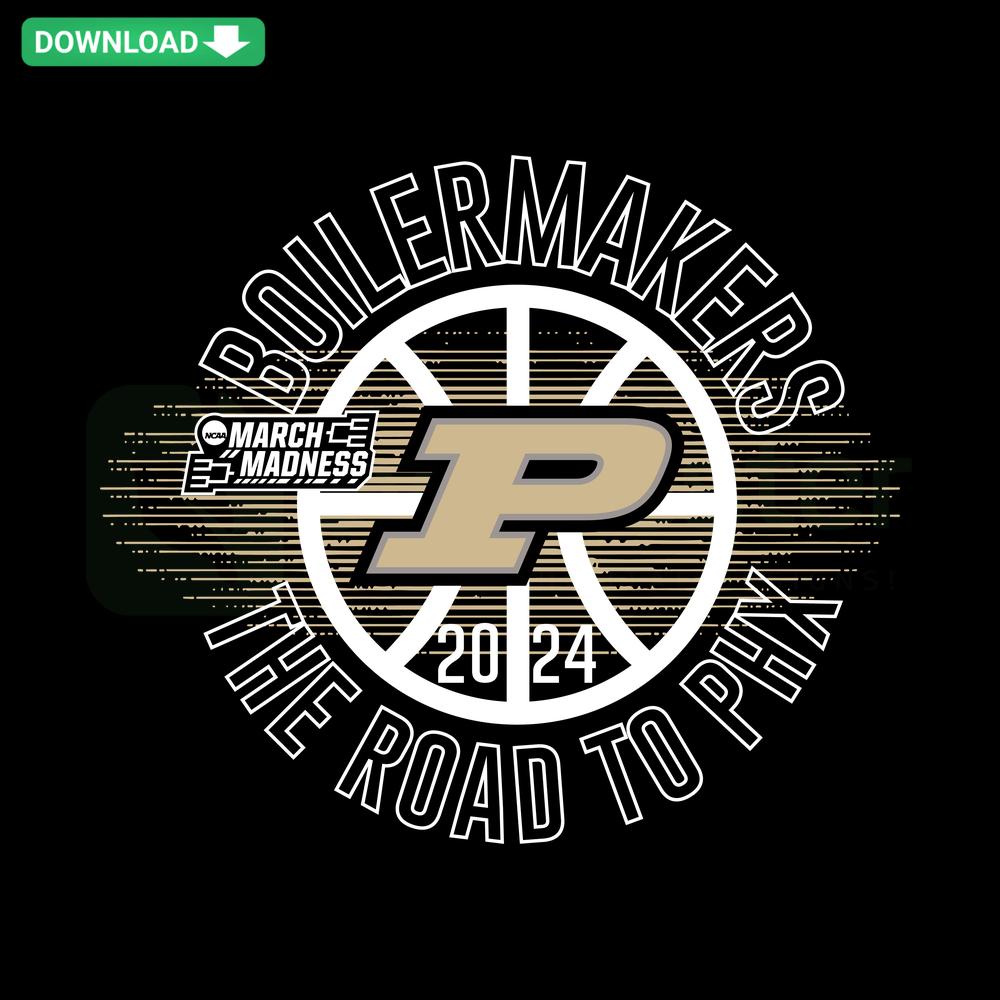 Purdue Boilermakers Road To Phx SVG, NCAA Basketball Graphic, Cricut Design, Digital Download, Sports Fan Art, Inspirational Logo
