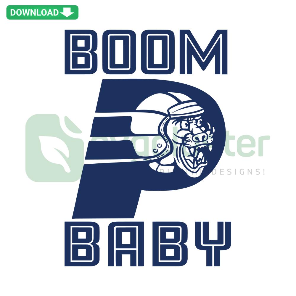 Funny Boom Baby Basketball Indiana Pacers SVG Template for Cards, featuring playful basketball design and team colors.