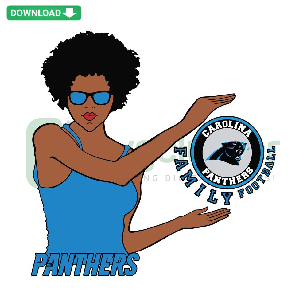 Carolina Panthers Family Football SVG Design; Digital SVG Resource with Football Theme, Team Logo, Sports Family Graphics.