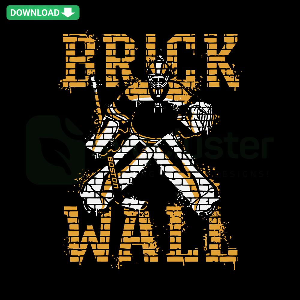 Boston Hockey SVG vector graphic featuring a detailed brick wall design; digital download for crafting and design projects.