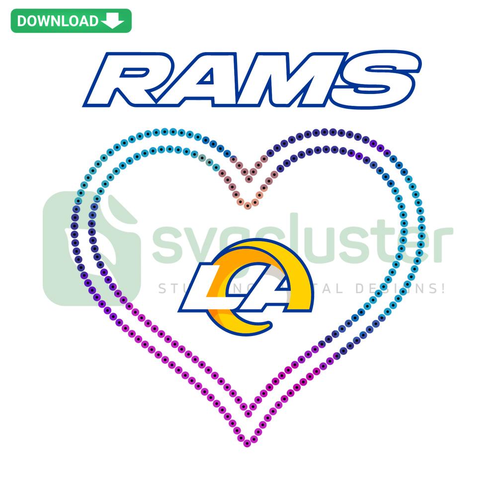 Los Angeles Rams Heart SVG Design, High-Quality Digital Download, Rams Logo in Heart Shape, Perfect for Crafting Projects