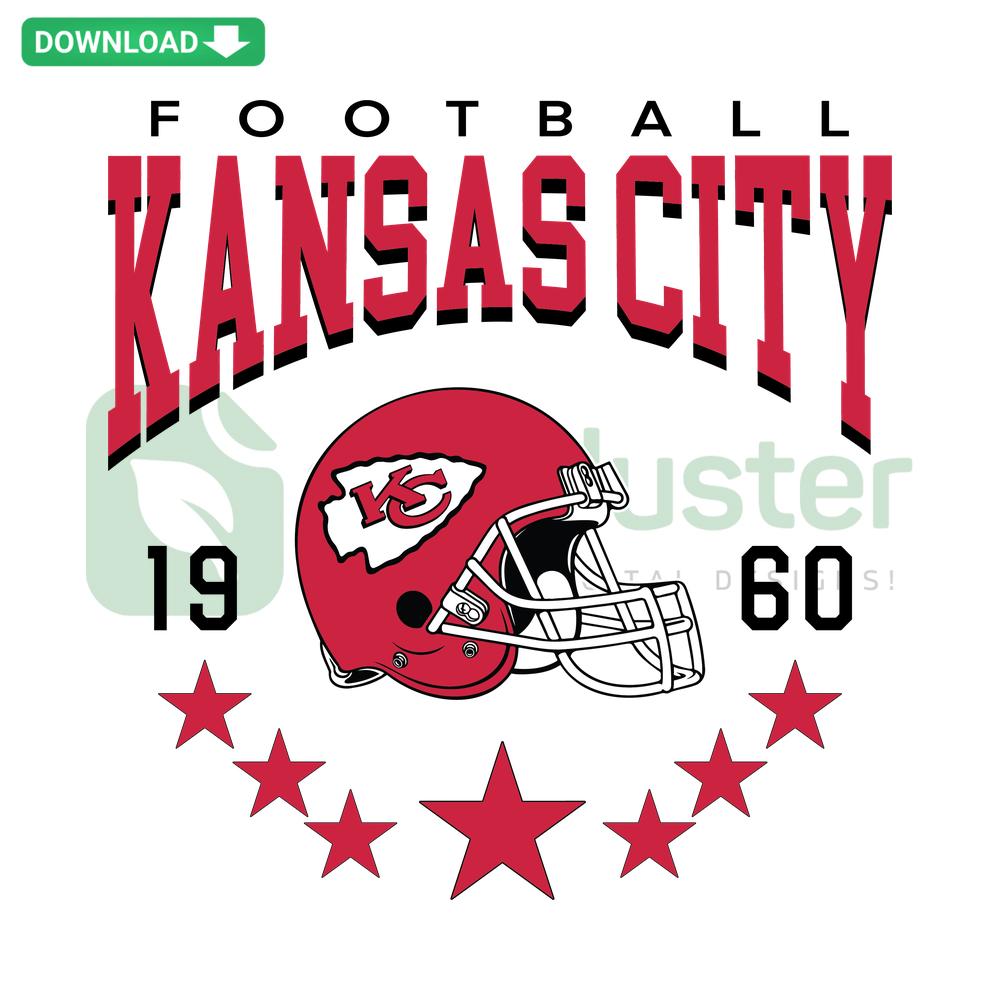 Vintage Kansas City Chiefs Helmet SVG, retro design, Cricut ready, perfect for craft projects, downloadable digital file.