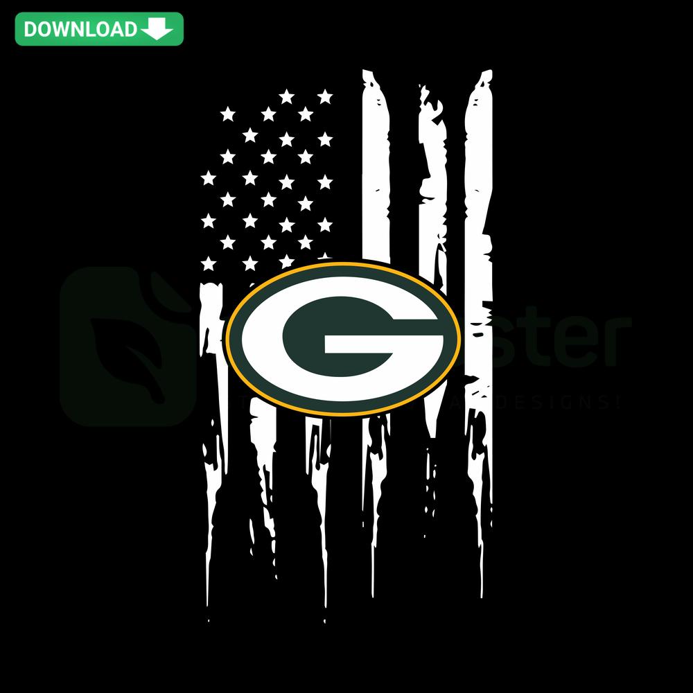 Green Bay Packers flag design SVG; premium Cricut download; perfect for sports-themed digital projects.