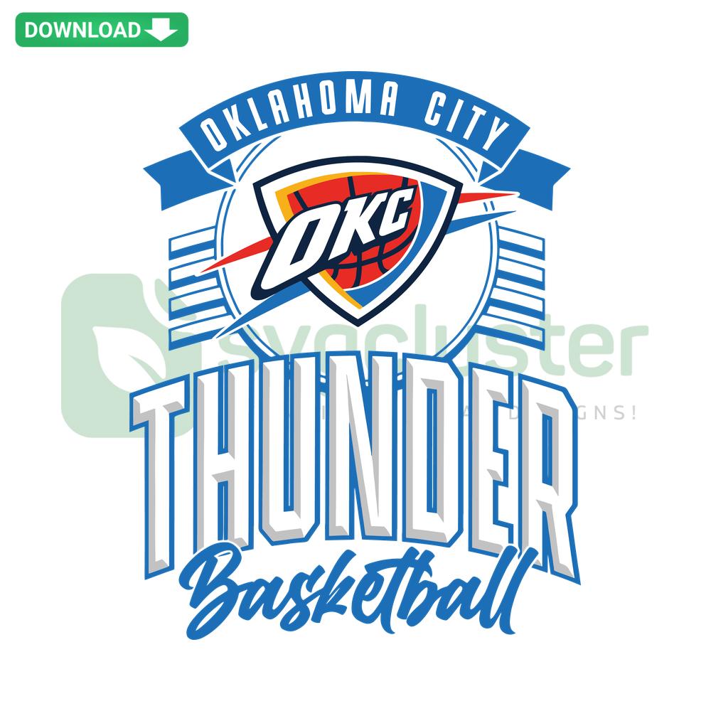 Oklahoma City Thunder 2024 SVG design featuring logo and team colors, ideal for crafting and digital projects - SVGCluster.