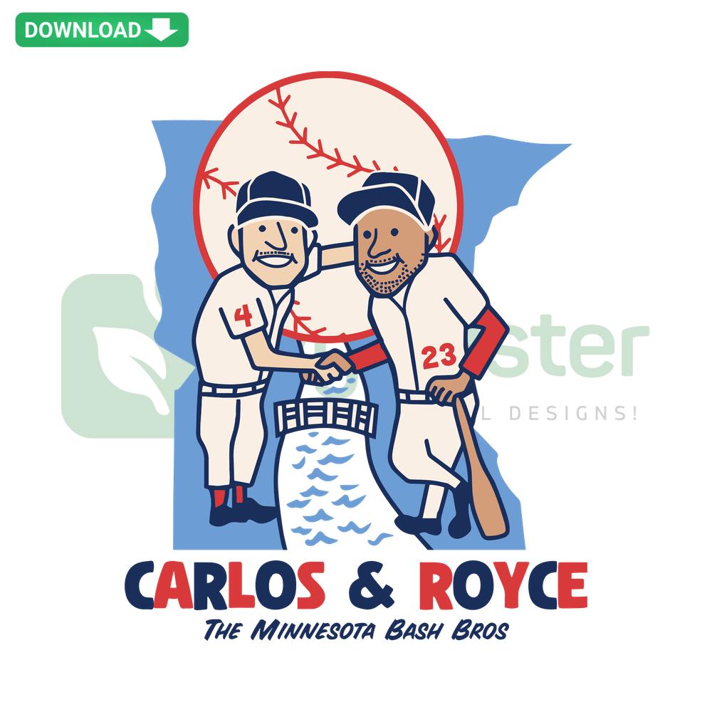 Dynamic Minnesota Bash Bros SVG design featuring Carlos Correa and Royce Lewis, perfect for Cricut and Silhouette projects.