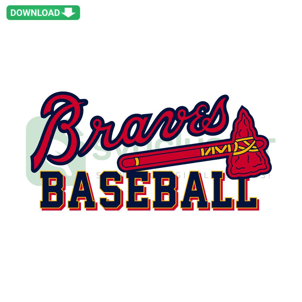 Brave Baseball MLB Team SVG Digital Download: Craft Patterns featuring iconic team theme, perfect for DIY sports projects.