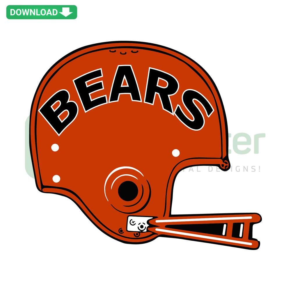Chicago Bears Football Helmet SVG Design: Digital Download, NFL Team Sports Logo, Vector Graphic for Cricut and Silhouette Use.