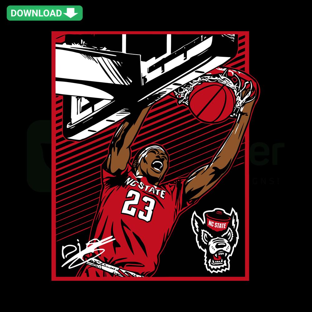 NC State Basketball Mo Diarra Signature Slam SVG - Custom Digital Design, Basketball Dunk, Wolfpack Graphics, Sports SVG File