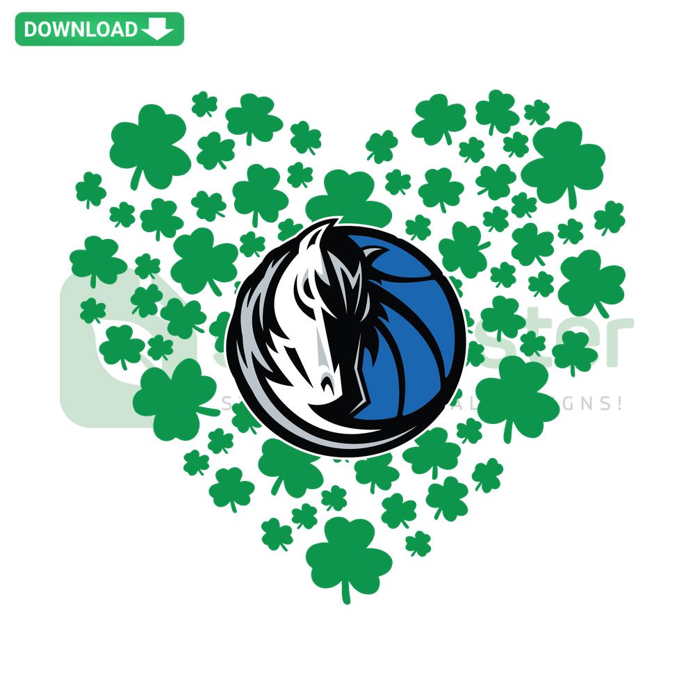 Clover Leaf St Patrick's Day Dallas Mavericks SVG - Craft SVG Patterns with Shamrocks, Perfect for DIY Projects and Decorations.