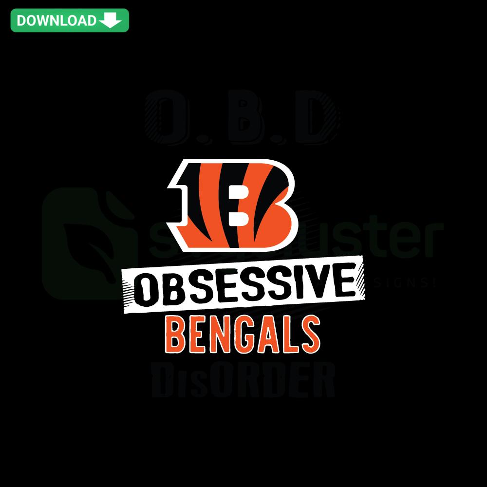 Cincinnati Bengals Obsessive Disorder SVG Design, Unique NFL Fan SVG, Football Themed Graphic, Bengal Stripes, Sports Enthusiasts.