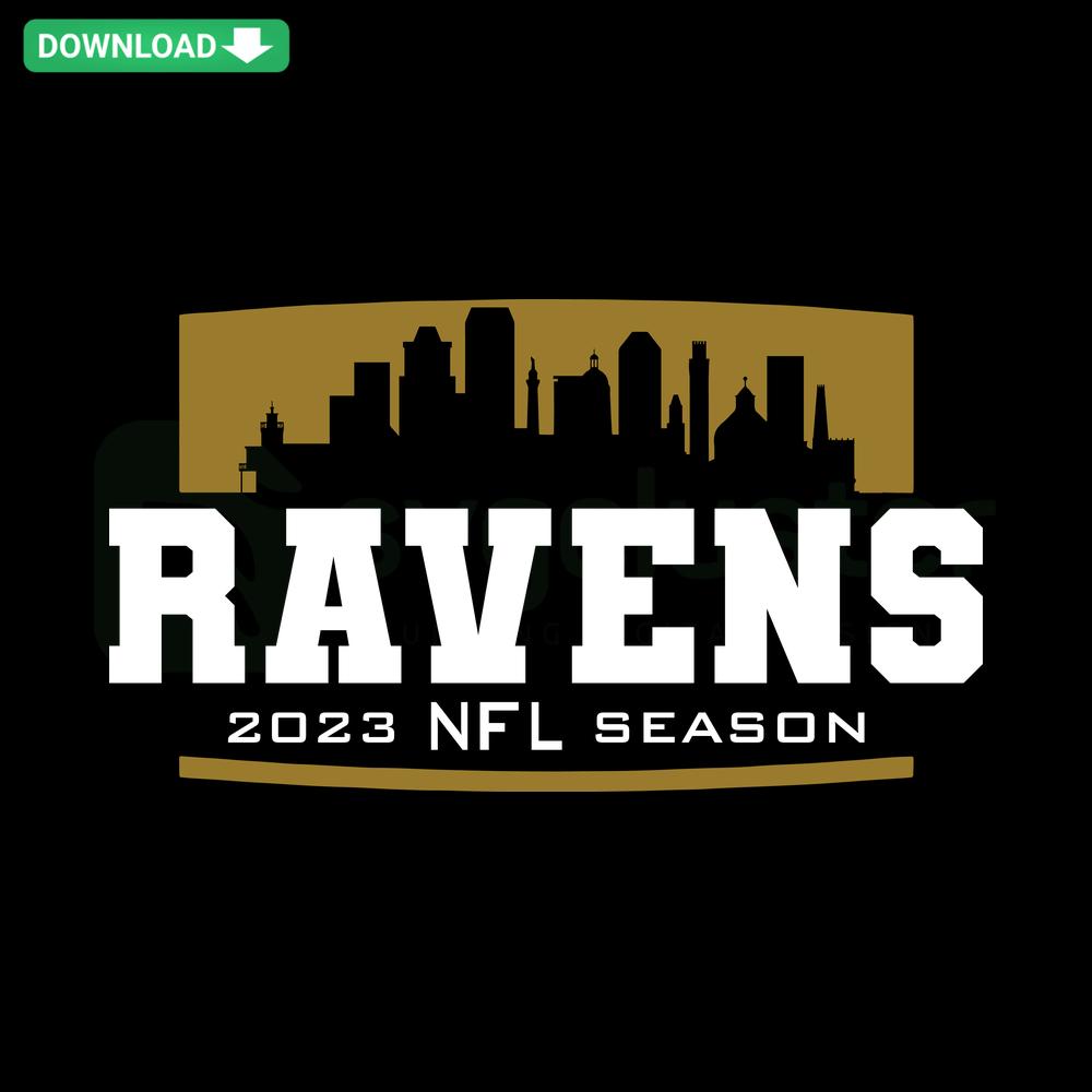 Baltimore Ravens 2023 NFL Skyline SVG Design, Digital Download, Football Season Artwork, Instant SVG Files