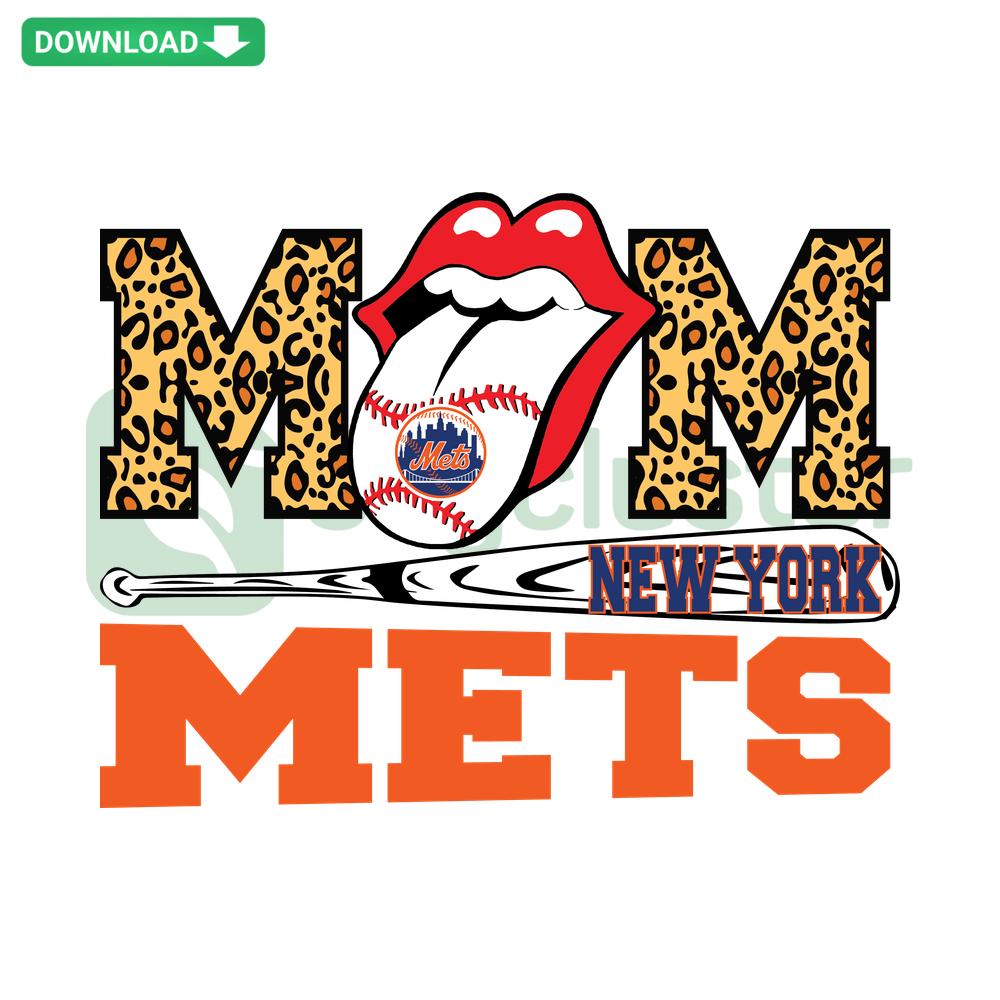 New York Mets Mom SVG: Unique baseball-themed design, perfect for crafting, digital download for Cricut/Silhouette cutting projects.