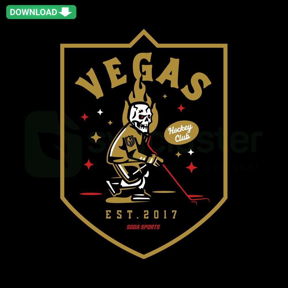 Vegas Hockey Skeleton NHL SVG, Premium Cricut Digital Download, Skull with Hockey Sticks, Sports Team Graphics, SVG Design