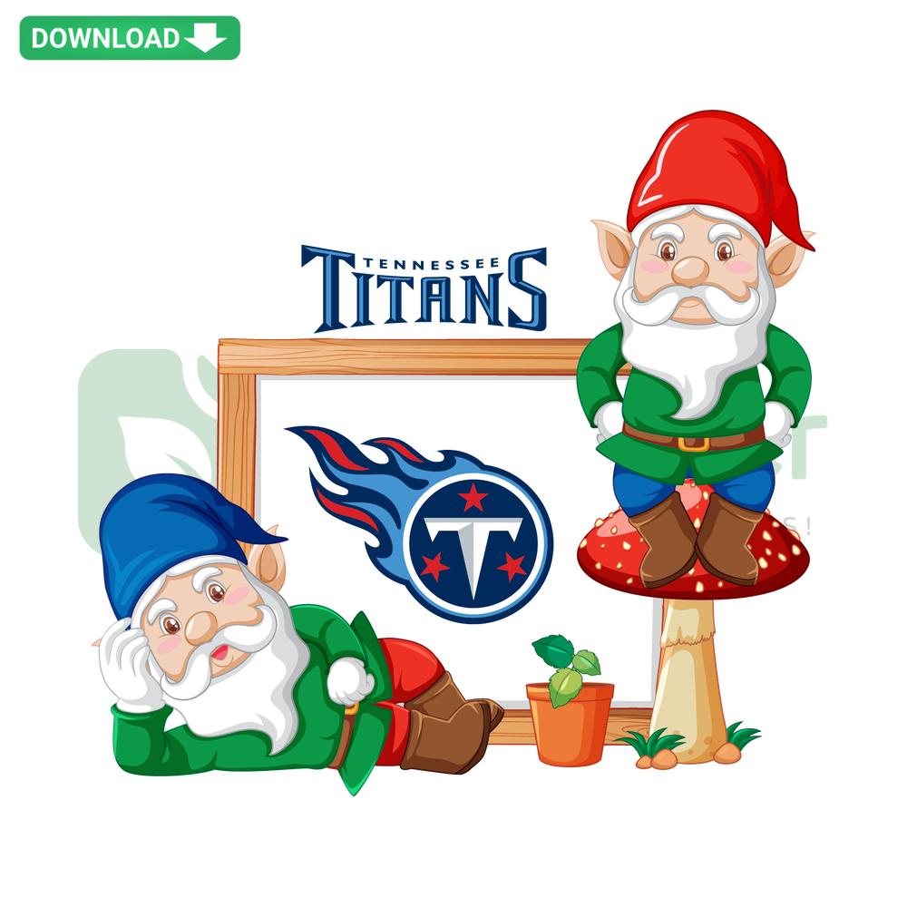 Tennessee Titans gnome SVG for Cricut, editable digital download, whimsical sports-themed vector design.