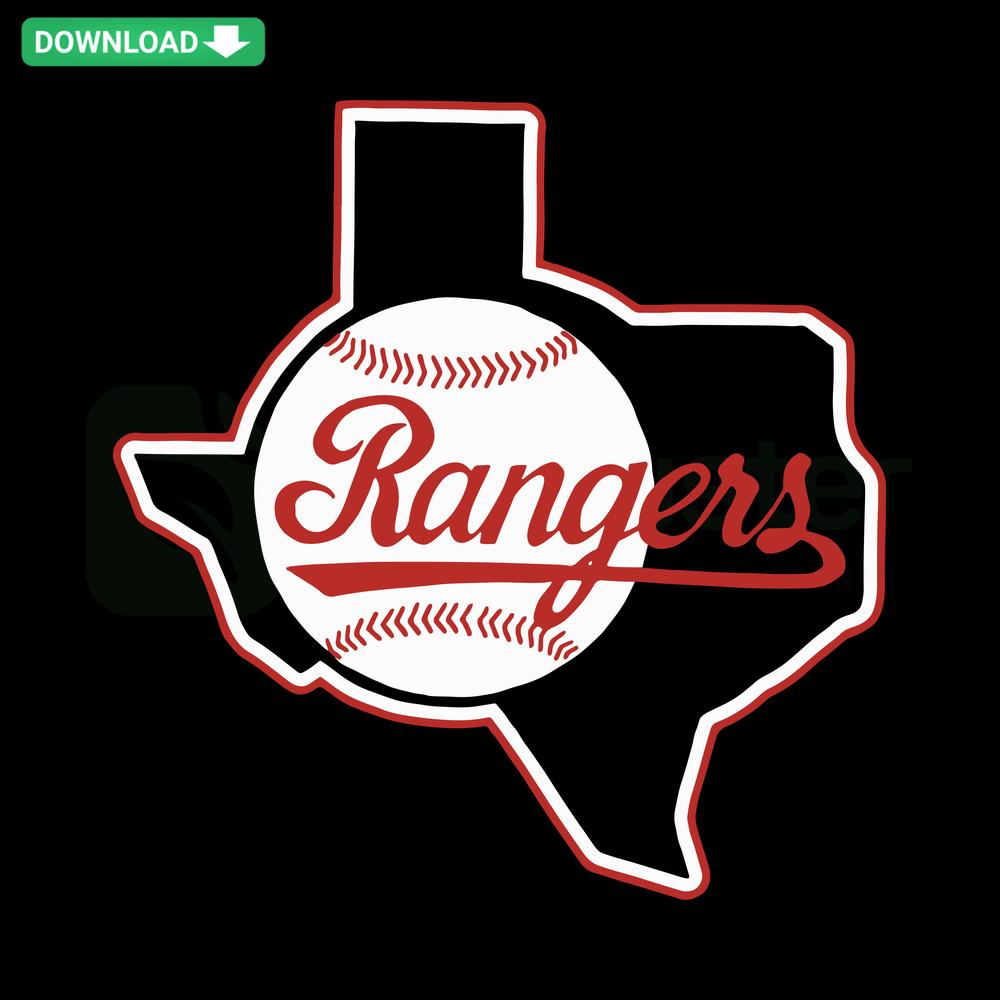 Texas Rangers Baseball Club SVG design featuring team colors and logo, perfect for crafting and digital projects.