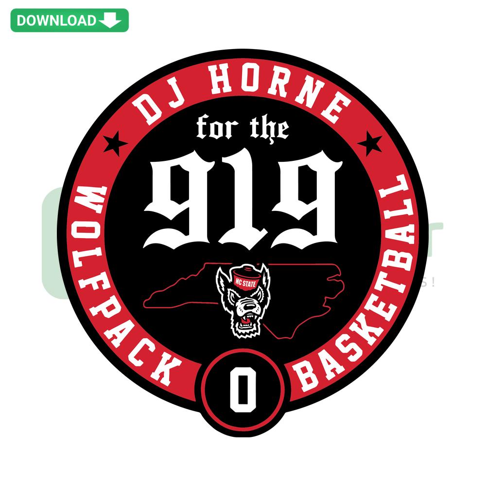 NC State NCAA Mens Basketball Dj Horne SVG design, featuring vibrant team colors, instant digital download.