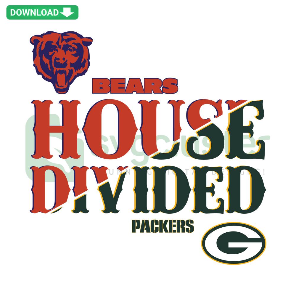 House Divided Bears Packers SVG, Digital Download, NFL Team Logos, Rivalry Design, Instant File, Craft Cut File for Designers.