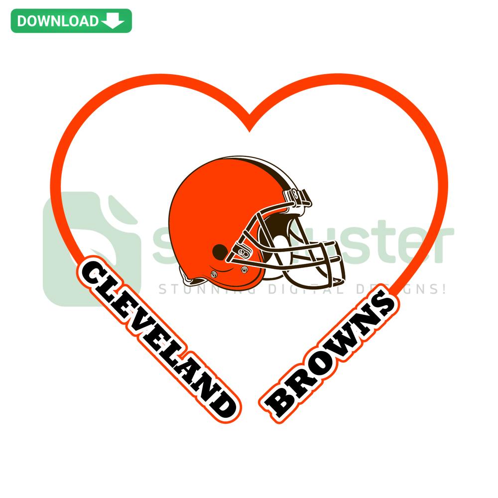 Cleveland Browns Heart SVG Design, Football-themed Custom SVG File, Digital Download, NFL Fan Art, Brown & Orange Heart, Vector Graphic