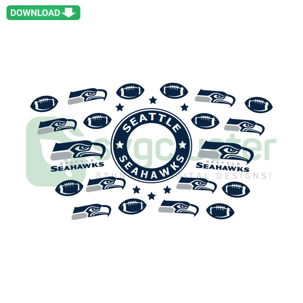 Seattle Seahawks Starbucks Wrap SVG Design, Instant Digital Download, Perfect for Designers, Football-Themed Coffee Cup Wrap