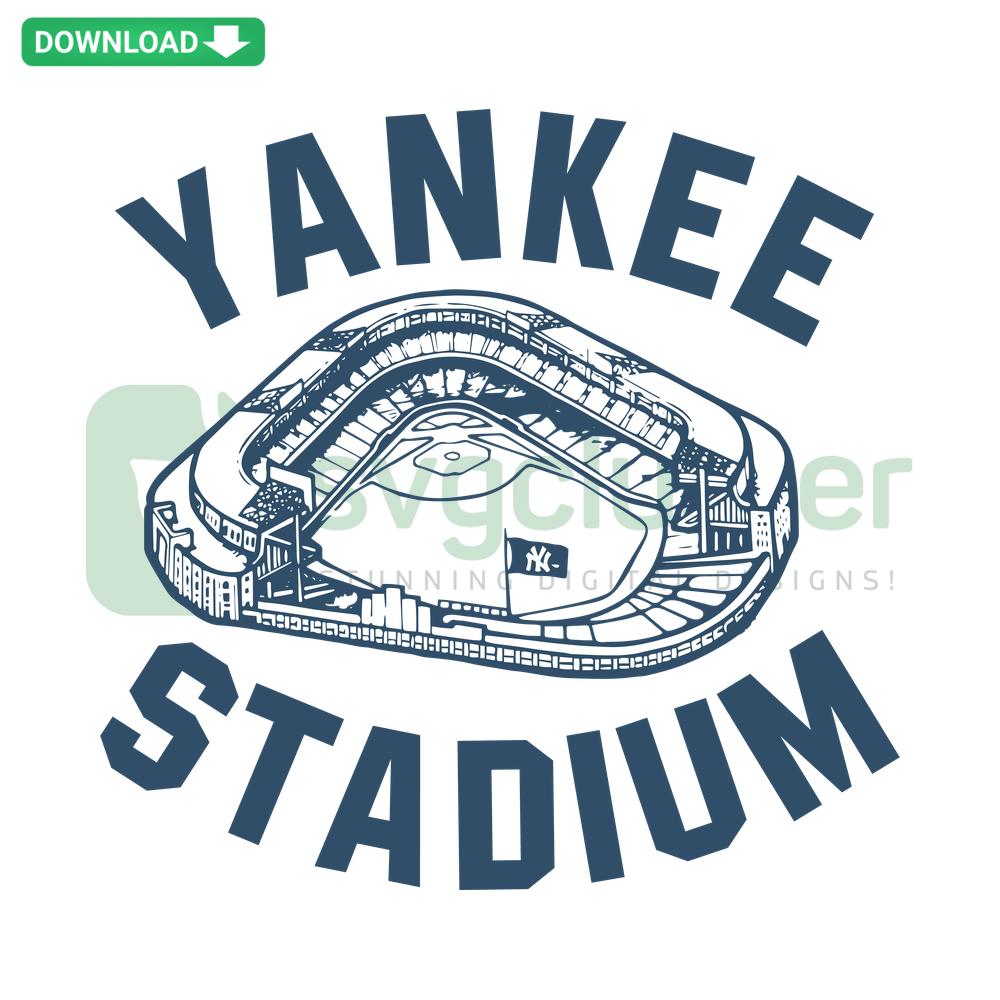 Yankee Stadium Baseball SVG Digital Download: Detailed SVG design ideal for scrapbooking, featuring iconic Yankee Stadium elements.
