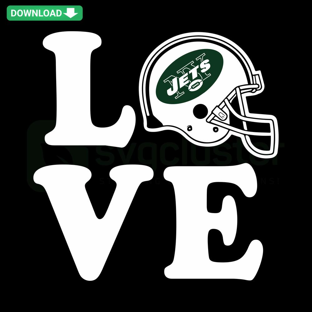 New York Jets Love Helmet SVG for Crafts, Cricut Digital Download, Sports-themed SVG Patterns, Crafting Supplies