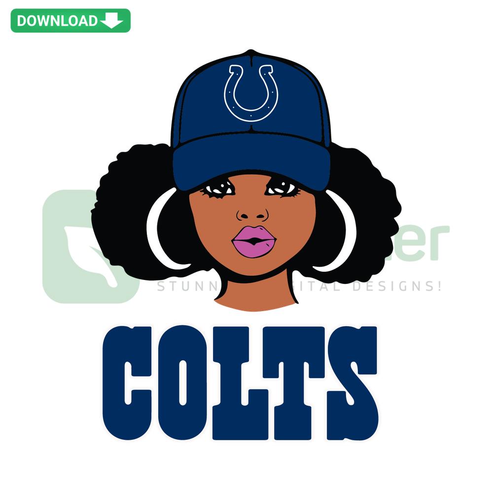 Indianapolis Colts Girl SVG Cricut Digital Design: High-Resolution, Football-Themed, Perfect for Fans and Crafting Projects.