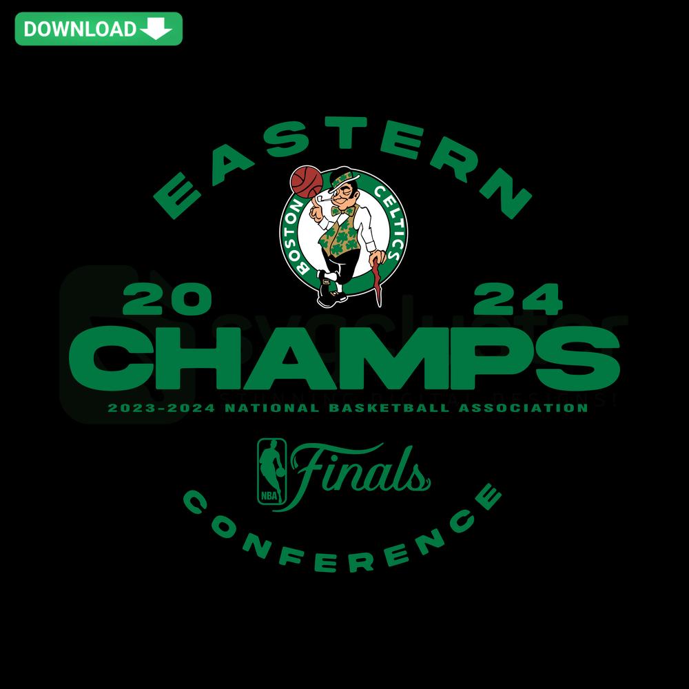 Boston Celtics 2024 Eastern Champions Conference Ball SVG, premium high-quality vector design with team logo and championship details.