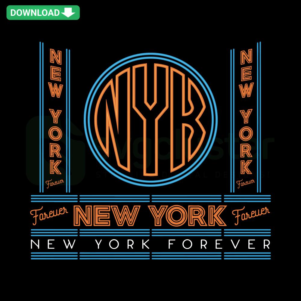 New York Forever Basketball SVG NYK Digital Design, SVG Cut Files, NYC Basketball Logo, Perfect for T-Shirts, DIY Crafts