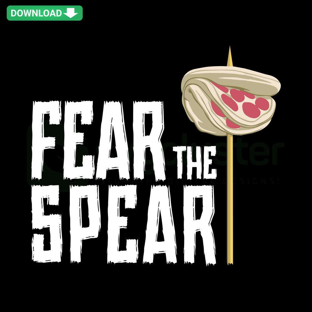 Detroit Tiger Fear The Spear SVG design featuring bold text with tiger graphics; ideal for card templates, digital download.