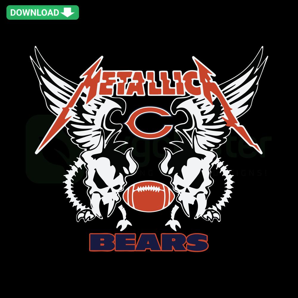 Metallica Bears SVG design, card templates, digital download, featuring stylized bear graphics, ideal for crafting projects.