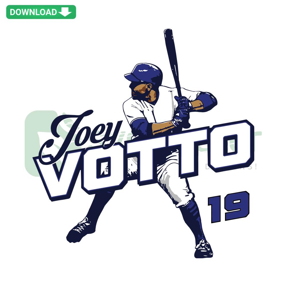 Toronto MLB Joey Votto Baseball SVG Digital Download, Printable Vector Art of Votto in Blue Jays Uniform, DIY Sports Design Asset.