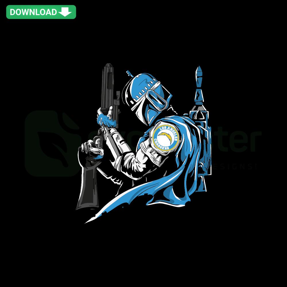 Star Wars Mandalorian theme vector featuring Los Angeles Chargers logo, SVG download for DIY crafts and merchandise.