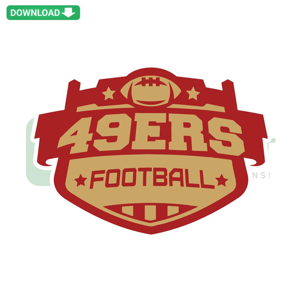 49ers Football SVG Digital Download: Custom SVG Files for Cricut. Perfect for crafting, featuring 49ers logo and football thematic design.