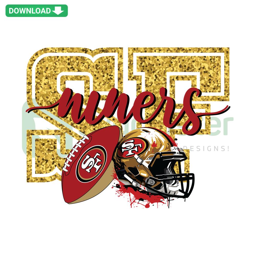 49ers Football Helmet SVG Design for Cricut Silhouette, Gold Red Colors, Digital Download, Craft Cut Files