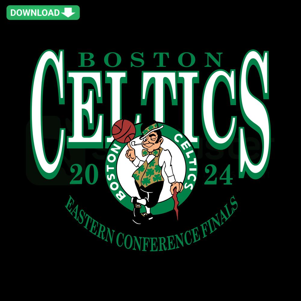 Boston Celtics 2024 NBA Eastern Conference Finals SVG, featuring green and gold design elements for sports crafting projects.