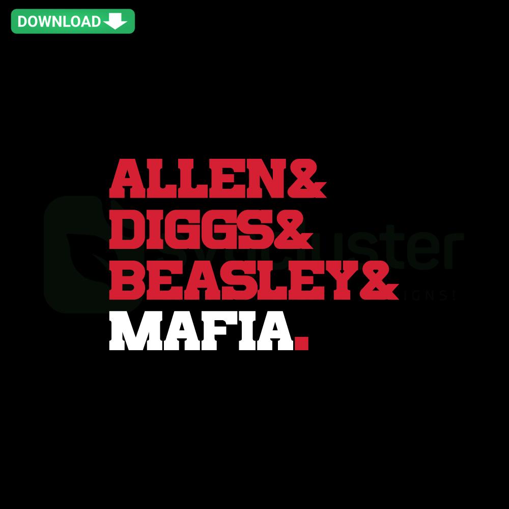 Buffalo Bills Allen Diggs Beasley Mafia SVG, football themed design, Instant Download, digital graphics, sports fan artwork.