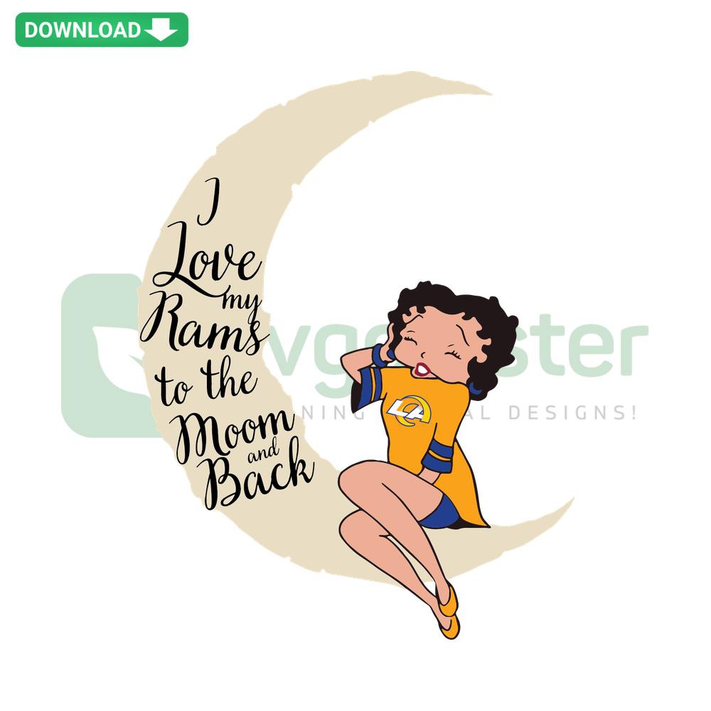 I Love My Rams To The Moon And Back SVG, Vector Graphics Design: Heart, Moon, Ram-Themed Artwork, Digital Download