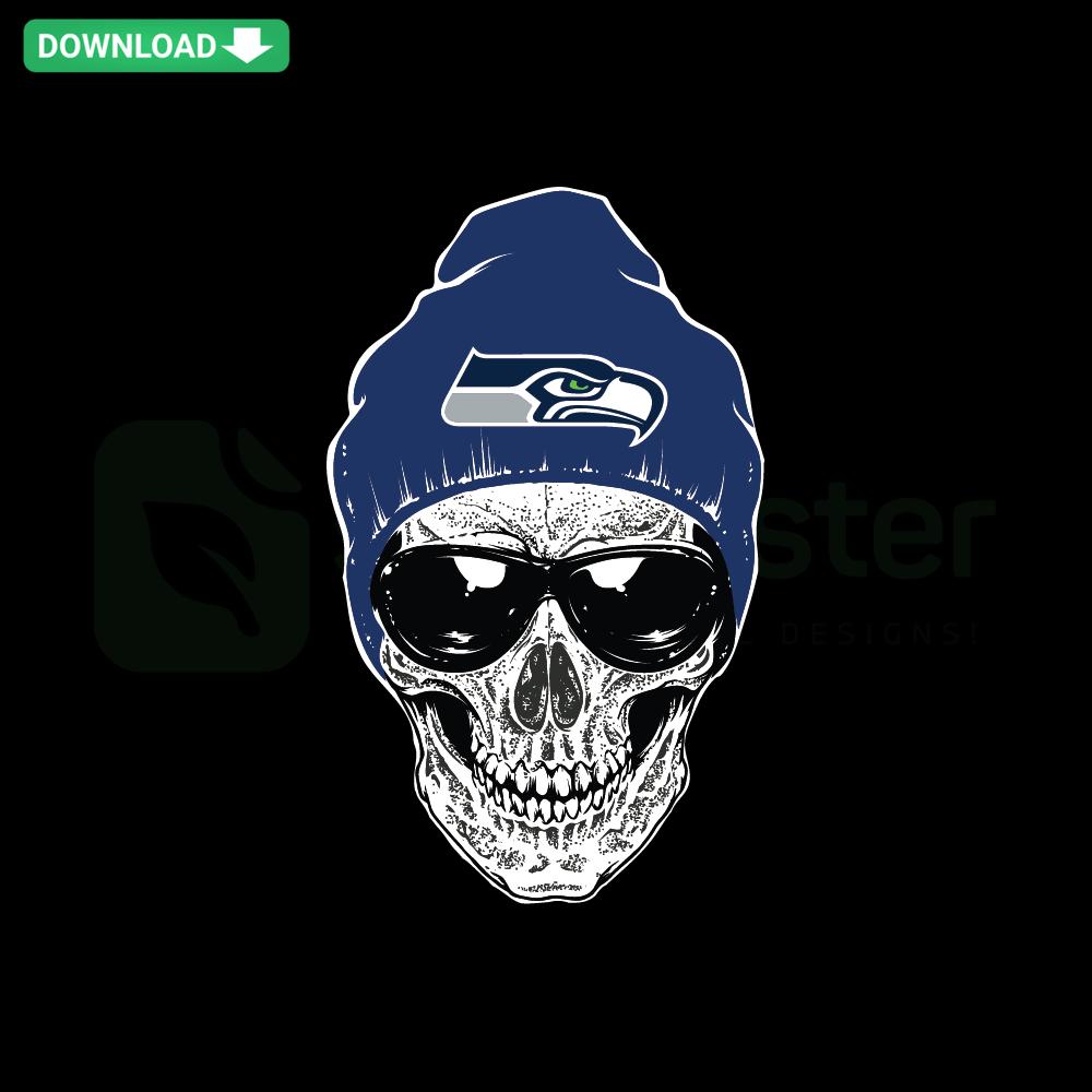 Skull Seattle Seahawks SVG with intricate patterns for Cricut crafts, perfect for DIY enthusiasts and NFL fans.