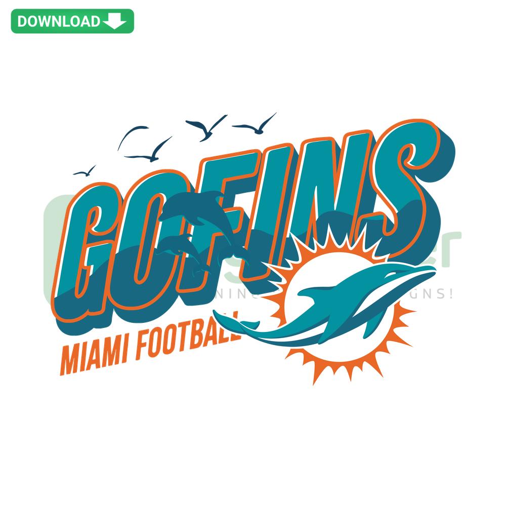 Miami Dolphins SVG Cricut Design featuring Go Fins with high-quality vector graphics, ideal for craft and DIY projects.